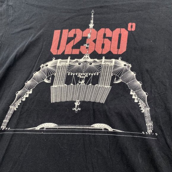 U2‎ 360 Degrees Tour Mens M Medium Band Rock Concert Tour Double Sided Dates - Picture 3 of 10